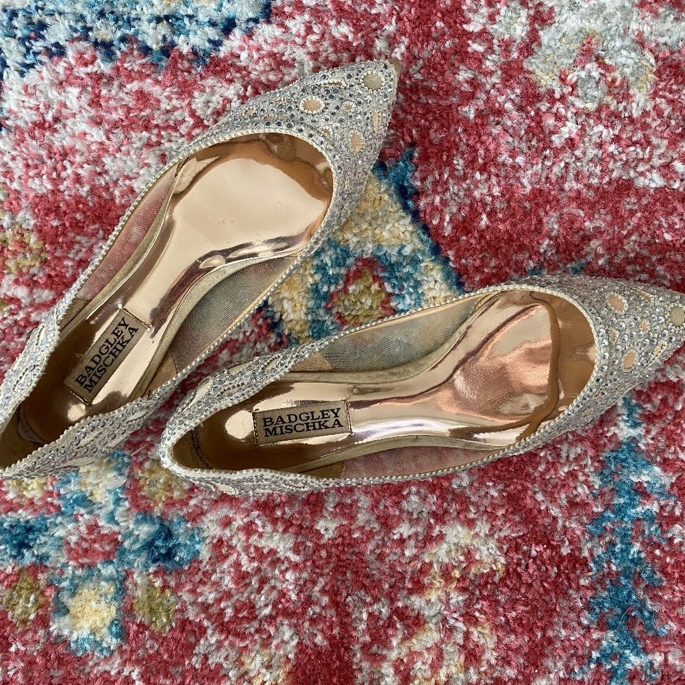 Badgley Mischka Gigi Flats Bridal BHLDN Sz 7